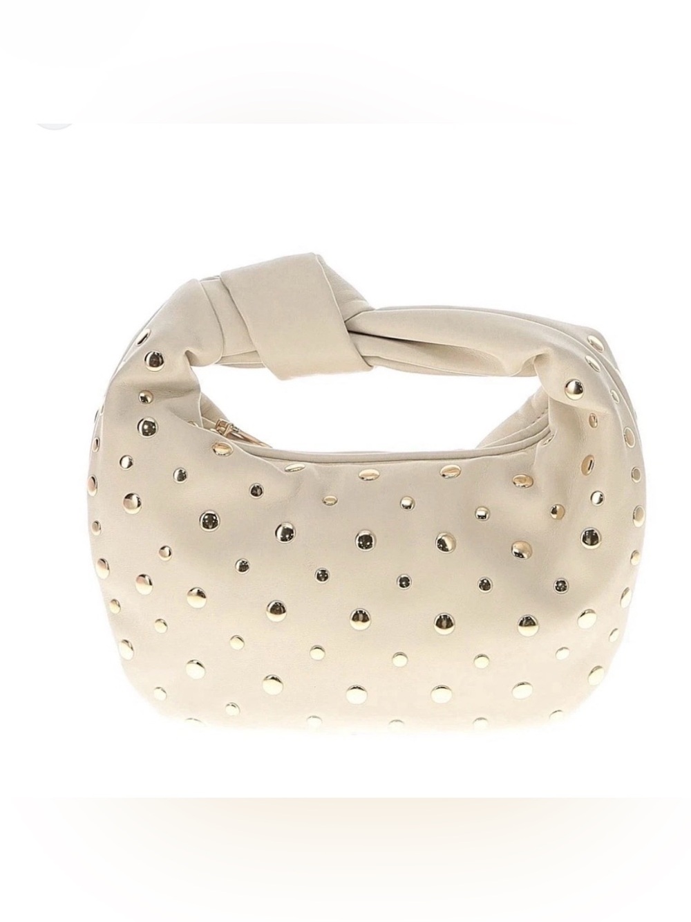 Urban Expressions Cream Shoulder Bag with Gold Studs